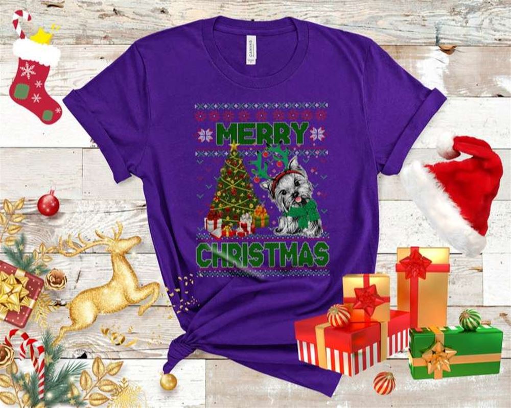 Merry Christmas Dog Face Mask Shirt