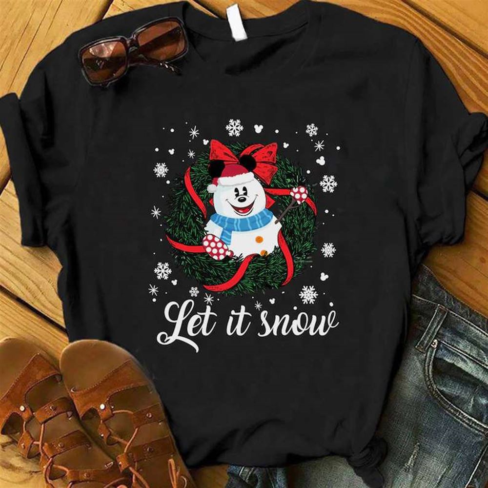Mickey Snowman Let It Snow T Shirt Disney Christmas
