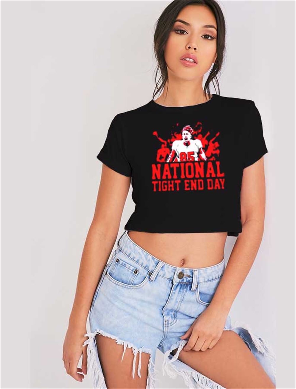 National Tight End Day Football Crop Top Shirt