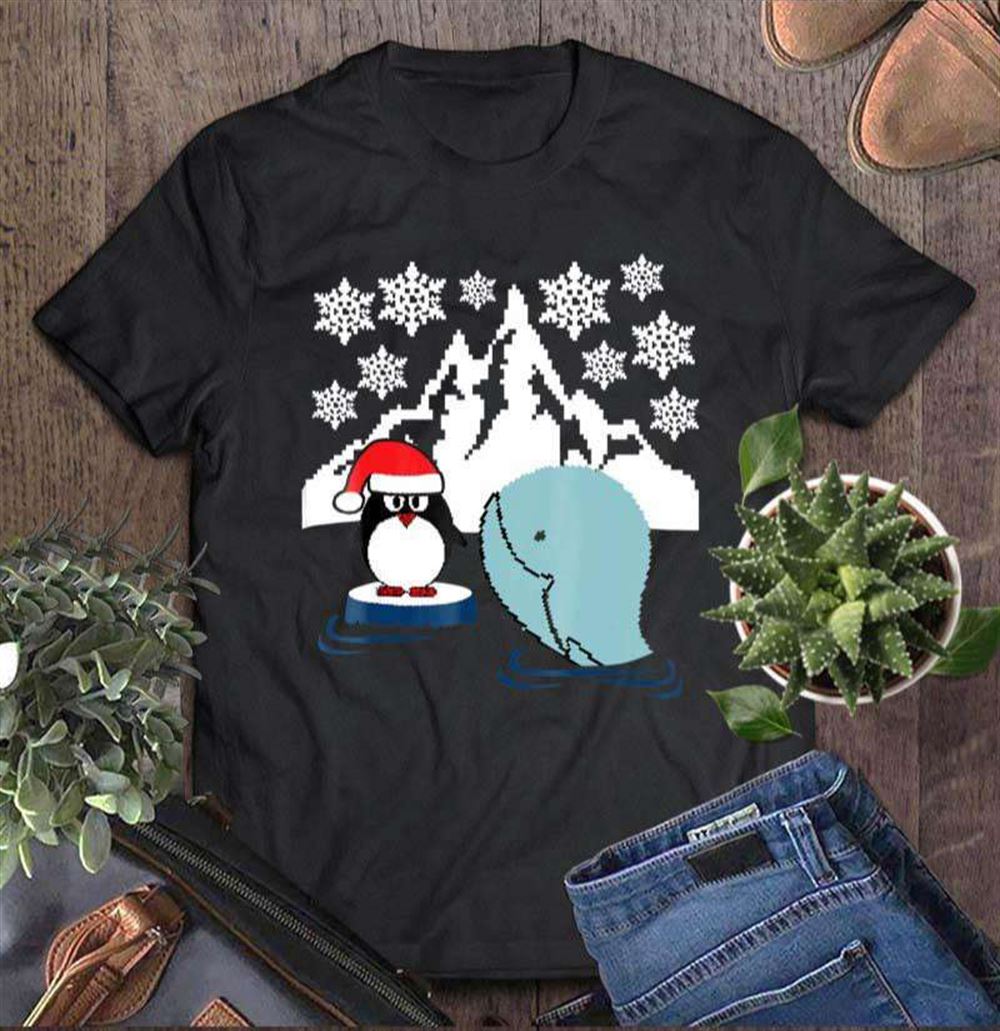 Penguin And Whale Ugly Christmas T-shirt