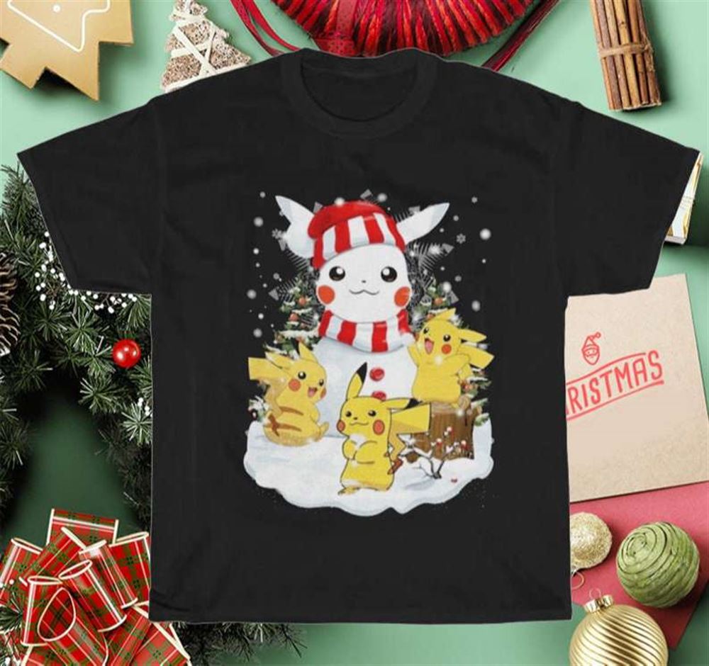 Pikachu Snowman Christmas T Shirt