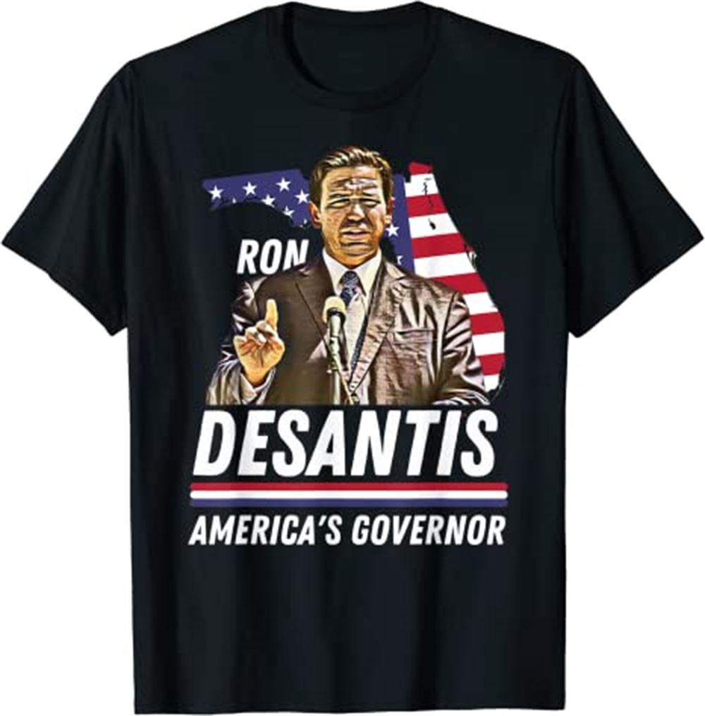 Ron Desantis Americas Governor Florida Us Flag T-shirt