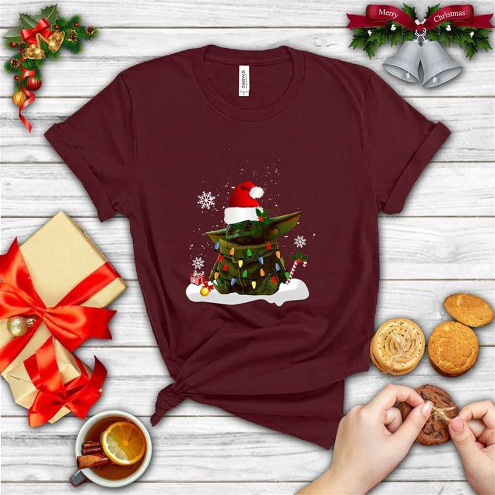 Santa Baby Yoda Christmas Light T-shirt