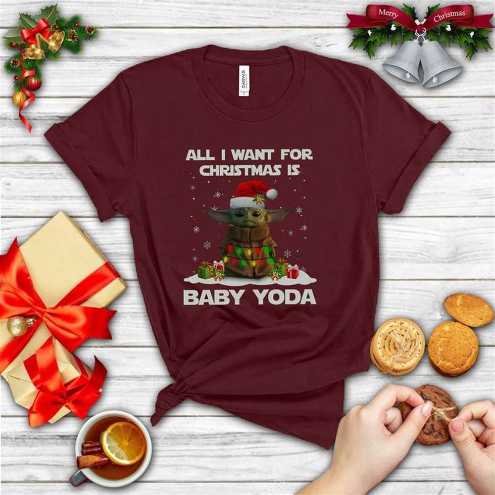 Santa Yoda All I Want For Christmas Is A Baby Yoda T-shirt