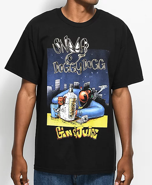 Snoop Dogg Gin And Juice Black T-shirt Snoop Doggy Dogg Gin And Juice T-shirt