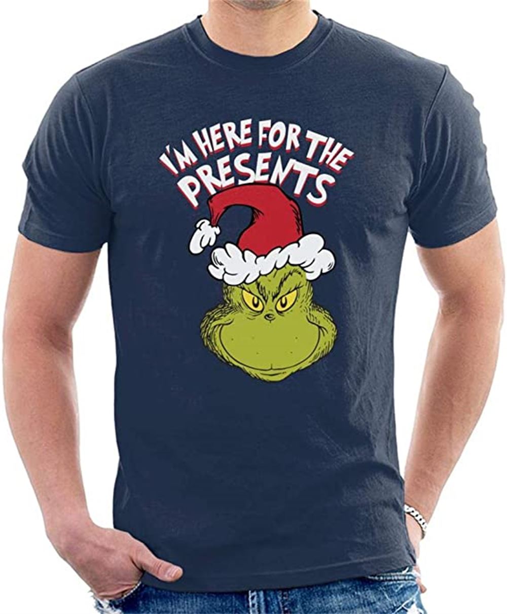 The Grinch Im Here For The Presents Christmas Mens T-shirt