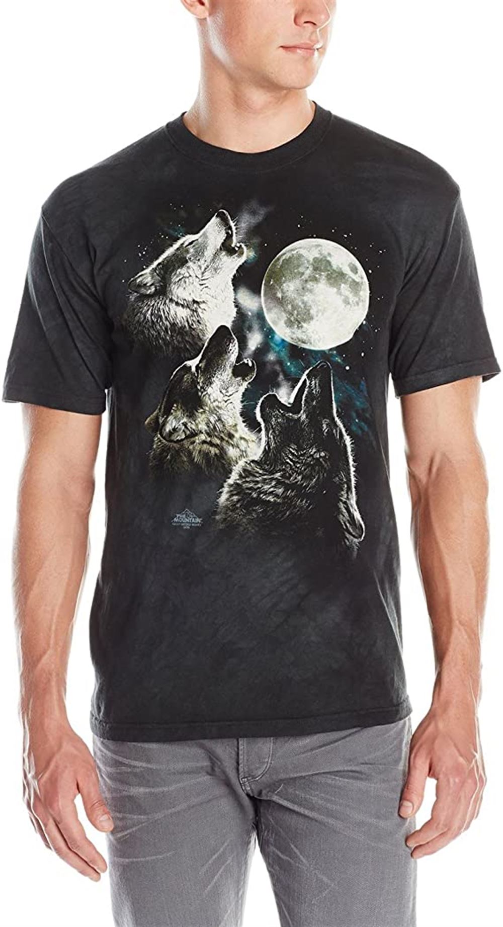 The Mountain Mens Three Wolf Moon Short Sleeve Tee