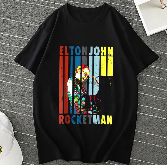 Vintage Elton John Shirt Rocket Man Unisex Blouse Long Sleeve Fan Gift Elton John Merch Shirt Gift Ideas