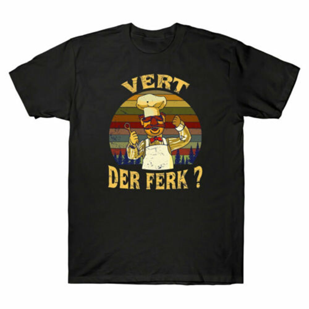 Vintage Vert Der Ferk The Swedish Chef Mens T-shirt Cook Ferk Meme Tee Gift