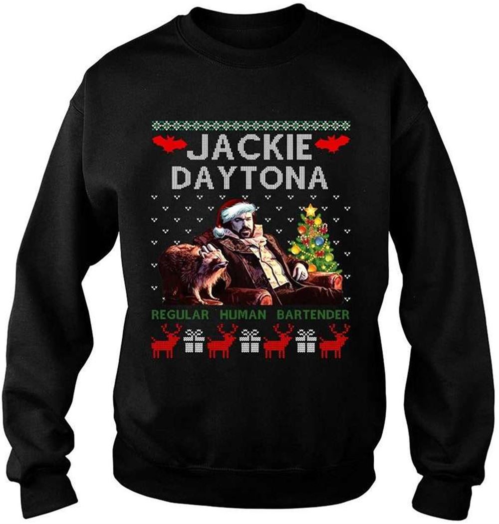 What We Do The Shadows Jackie Daytona Regular Human Bartender Laszlo Ugly Christmas Sweater T-shirt