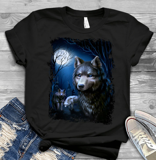 Wolf Dark Classic T Shirt Short Sleeve Classic Tee For Man Wolf Lovers Shirt