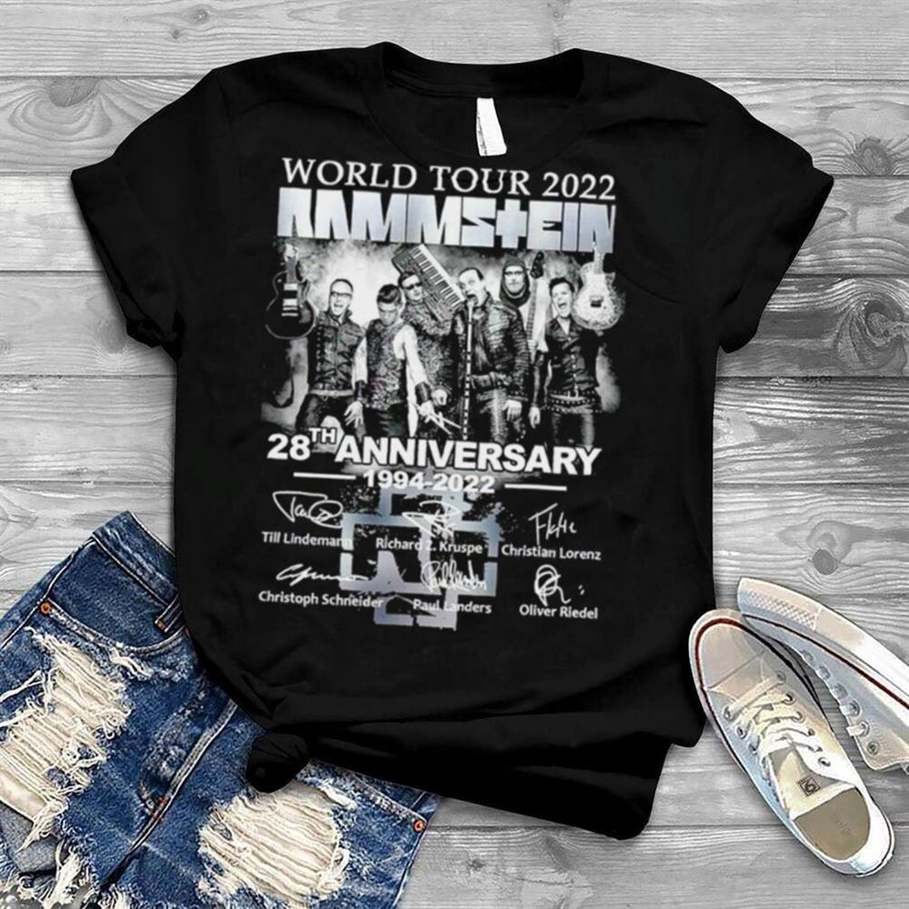 World Tour 2022 Rammstein 28th Anniversary 1994 2022 Signatures Shirt Unisex Short Sleeve Classic Tee