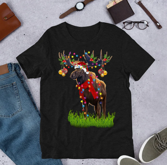 Xmas Moose Christmas Dark Classic T Shirt Christmas Classic T-shirt