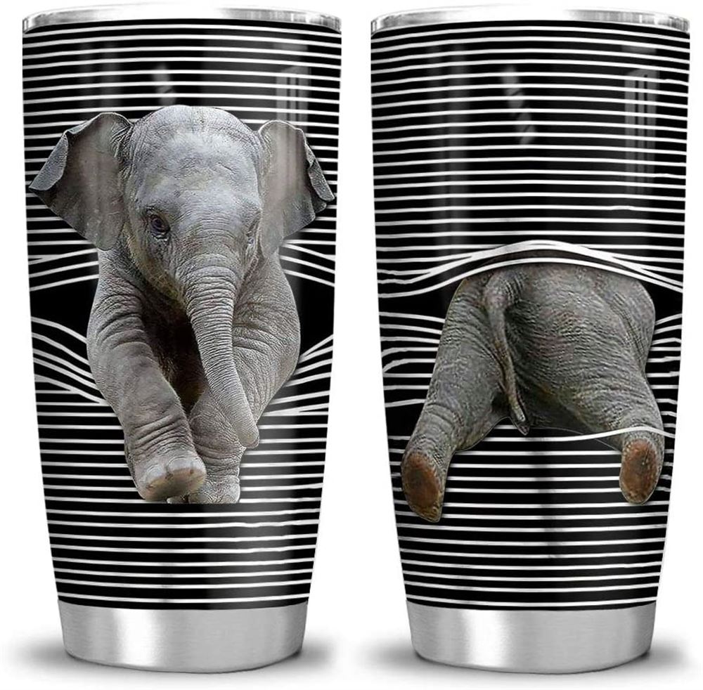 20 Oz Tumbler 20oz Elephant Lover Elephant Gift Tumbler Cup With Lid Double Wall Vacuum Sporty Therm