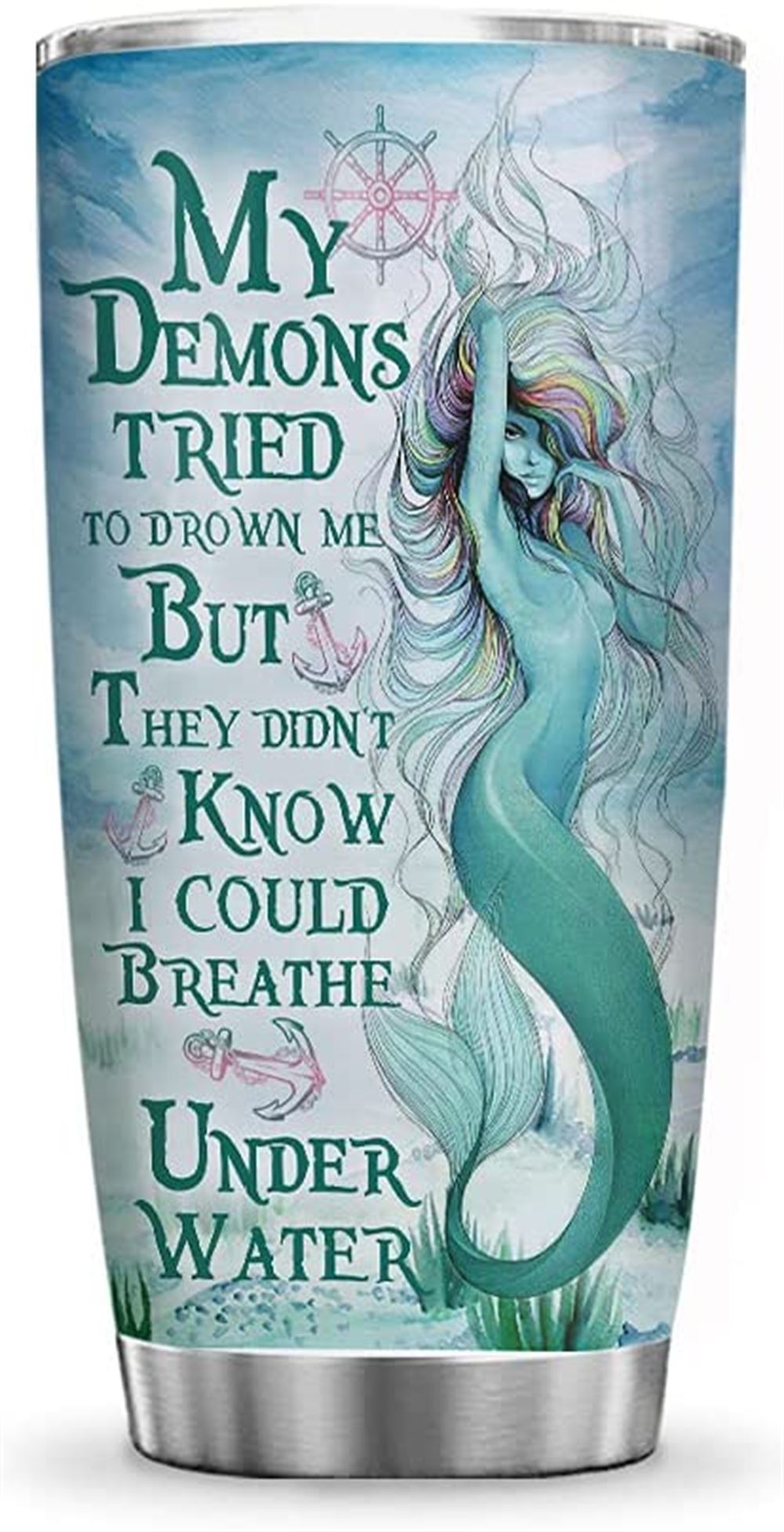 20 Oz Tumbler 20oz Mermaid Inspiration Mermaid Lover Tumbler Cup With Lid Double Wall Vacuum Thermos