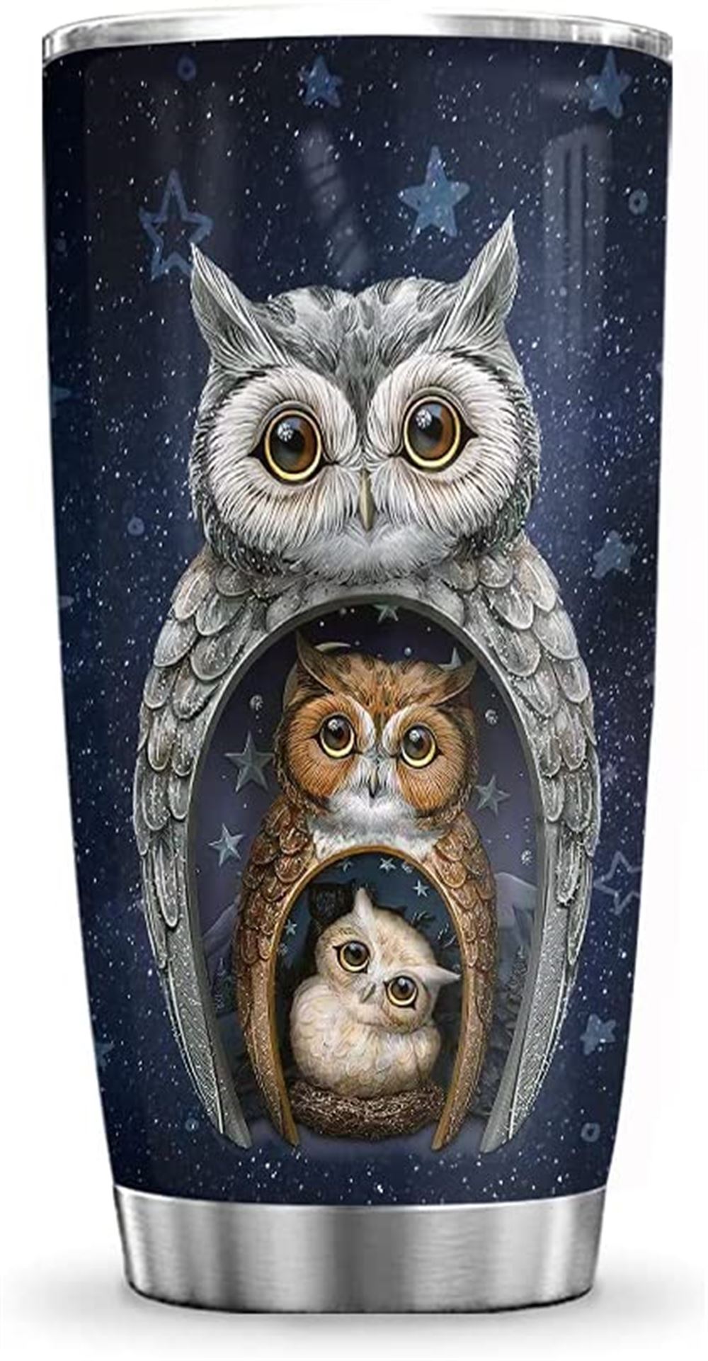 20 Oz Tumbler 20oz Owl Art Design Gift For Owl Lovers Owl Inspiration Tumbler Cup With Lid Double Wa