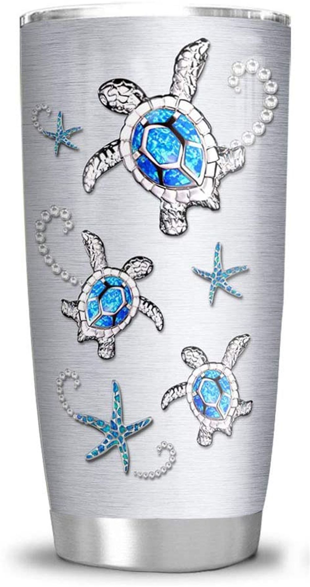 20 Oz Tumbler 20oz Printed Sea Turtle Jewelry Style Tumbler Cup With Lid Double Wall Vacuum Sporty T