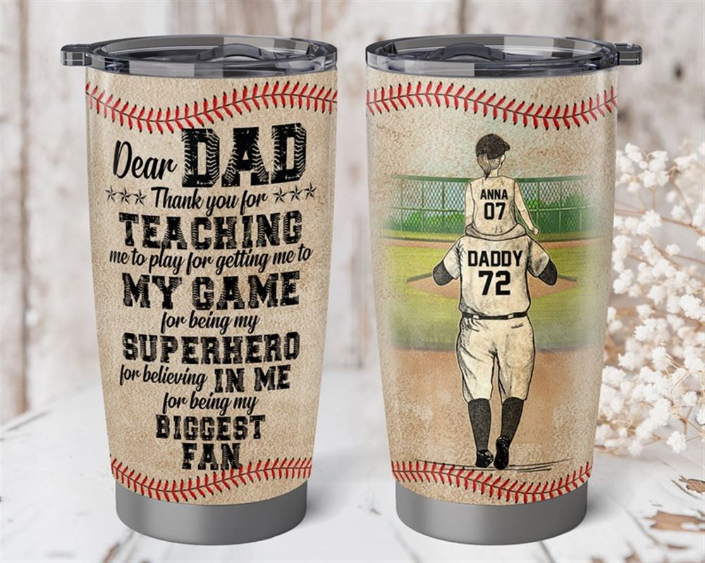 20 Oz Tumbler Dad Gifts For Fathers Day Baseball Dad Tumbler Dad Gift From Son Birthday Gifts For D