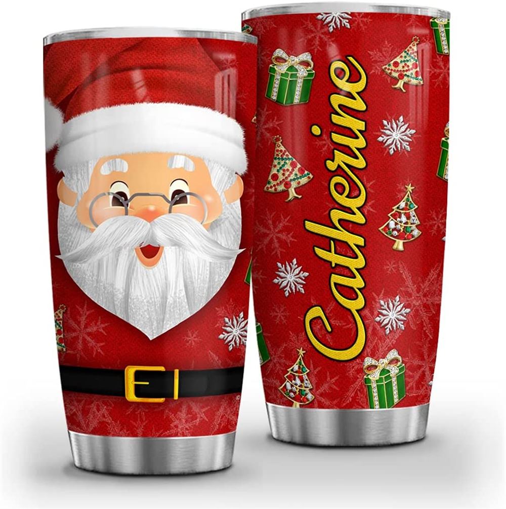 20 Oz Tumbler Personalized Santa Christmas Stainless Steel Tumbler Cup With Lid 20oz 30oz Double Wal