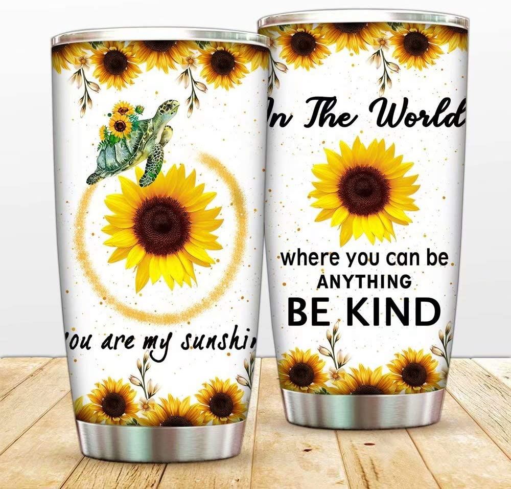 20 Oz Tumbler You Are My Sunshine Sunflowers Steel Tumblers Travel Mug20oz Sunflowers Vacuum Thermos