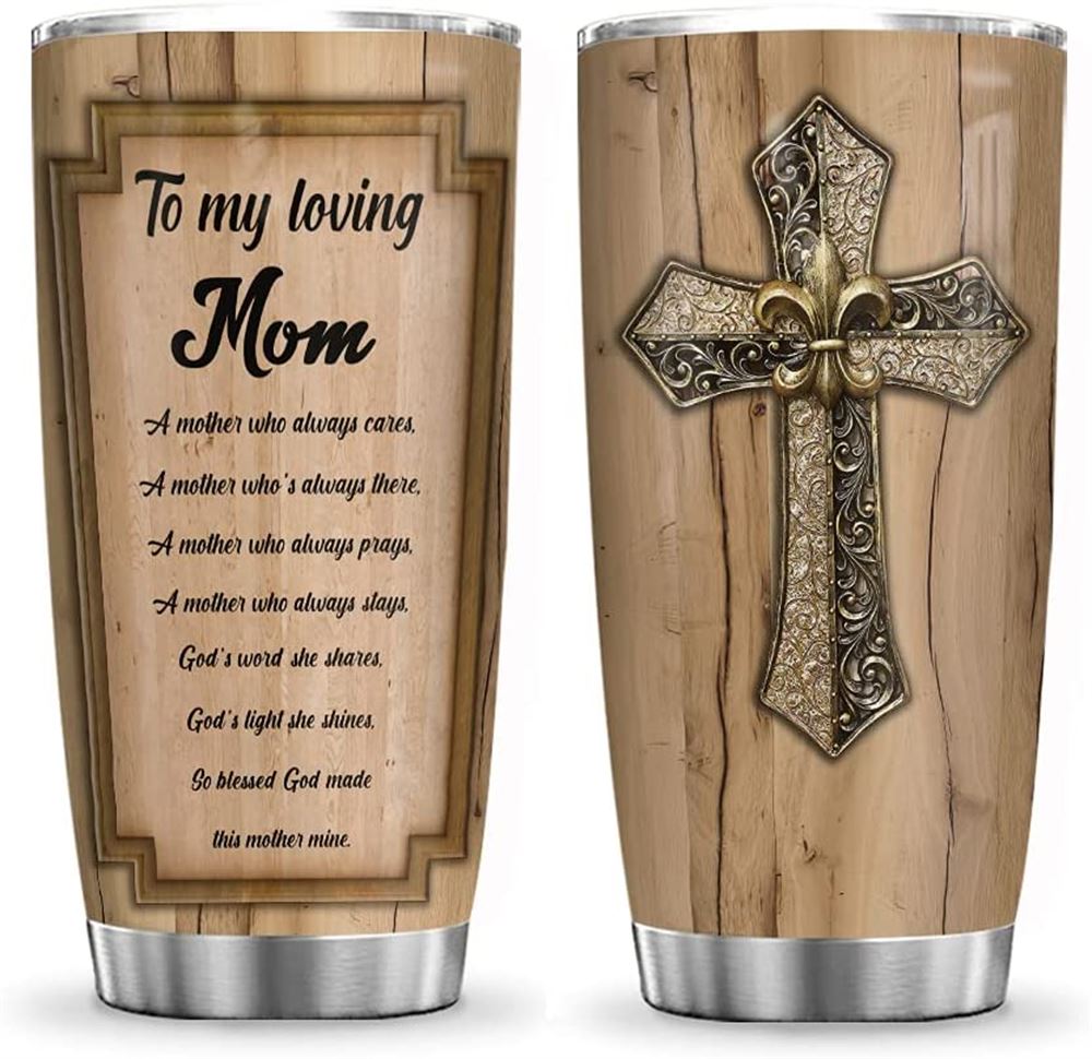 20oz Daughter To Christian Mom Jesus Faith Jesus Inspiration Tumbler Cup With Lid Double Wall Vacuum