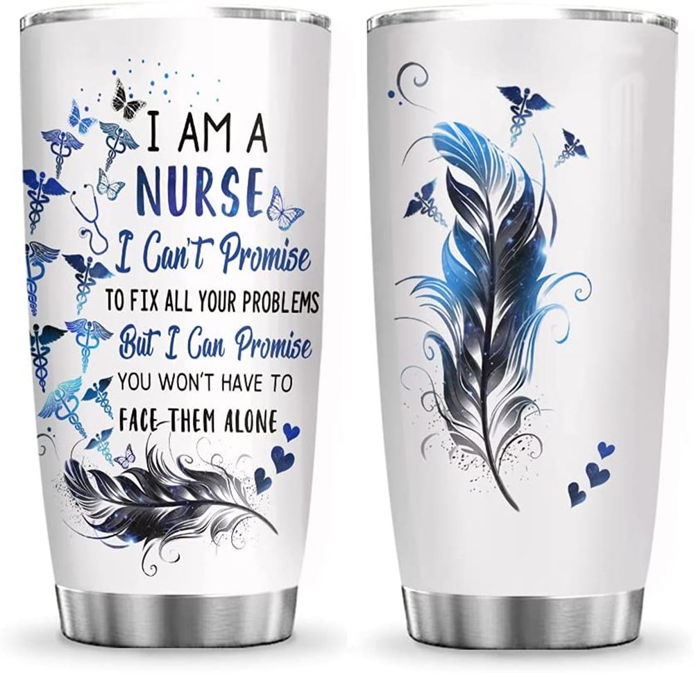 20oz I Am A Nurse Nurse Wings Nurse Inspiration Tumbler Cup With Lid Double Wall Vacuum Thermos Insu