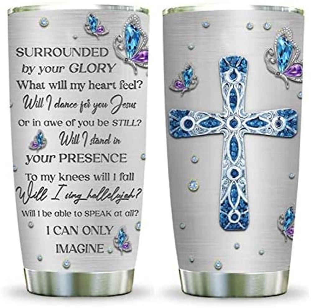 20oz Jewelry Style Faith Imagine Butterfly Christian Gifts Stainless Steel Tumbler Cup With Lid Doub