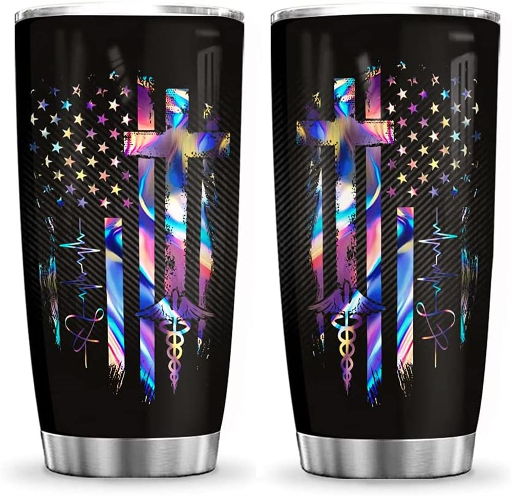 20oz Nurses Symbols American Nurses Nurse Inspiration Tumbler Cup With Lid Double Wall Vacuum Therm