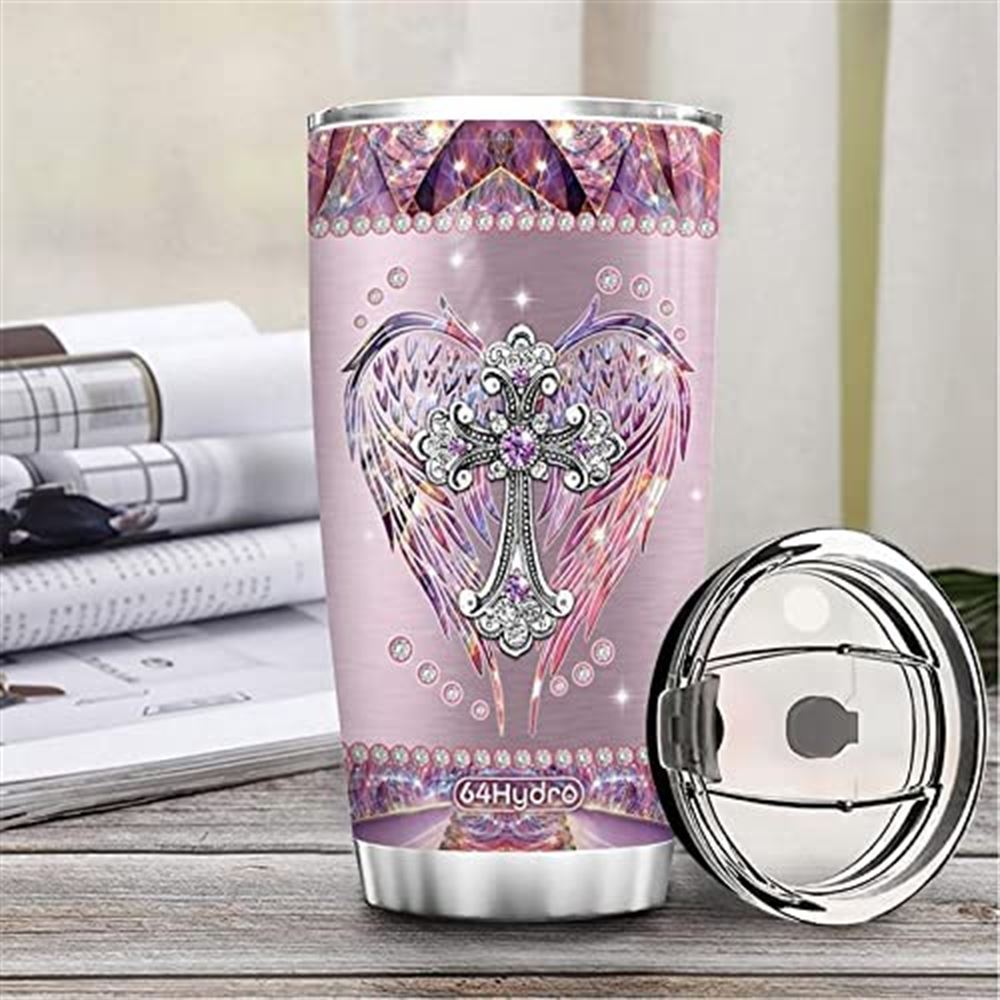 20oz Printed Faith Jewelry Style Christian Gifts Stainless Steel Tumbler Cup With Lid Double Wall Va