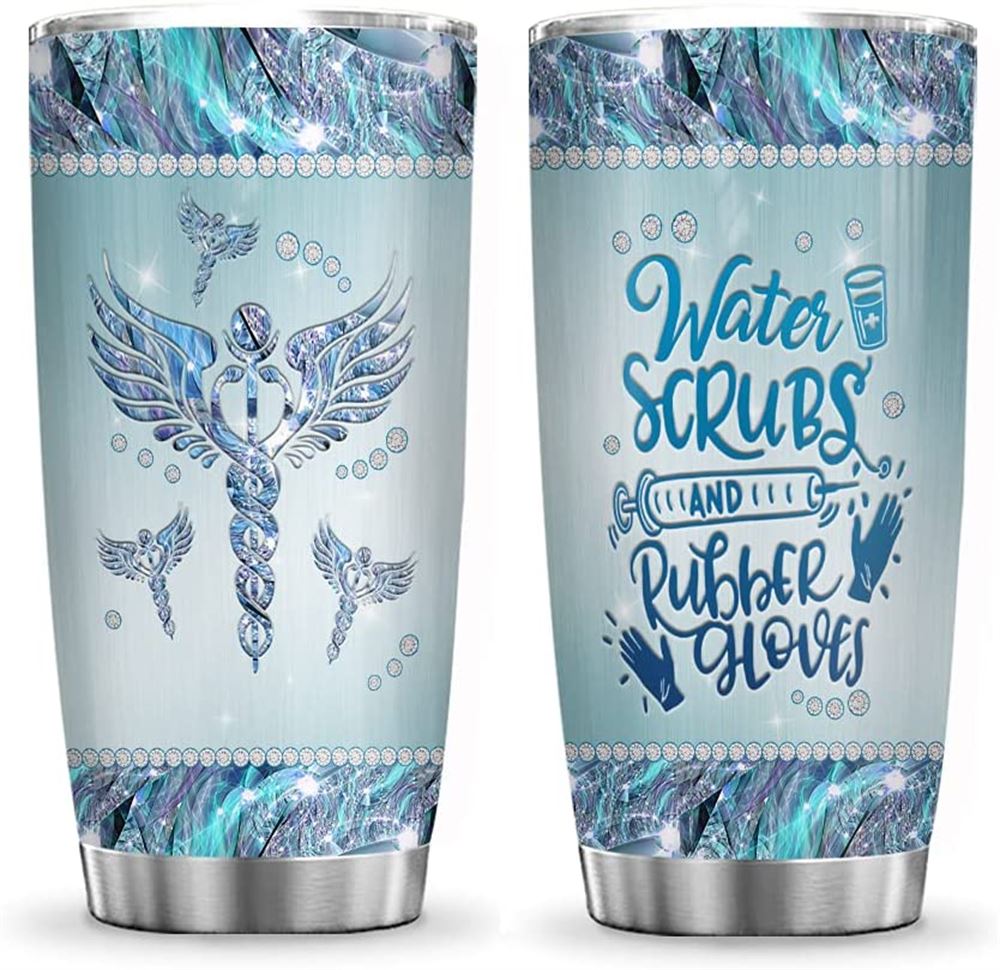 20oz Printed Nurse Water Jewelry Style Water Scrubs Nurse Inspiration Tumbler Cup With Lid Double Wa