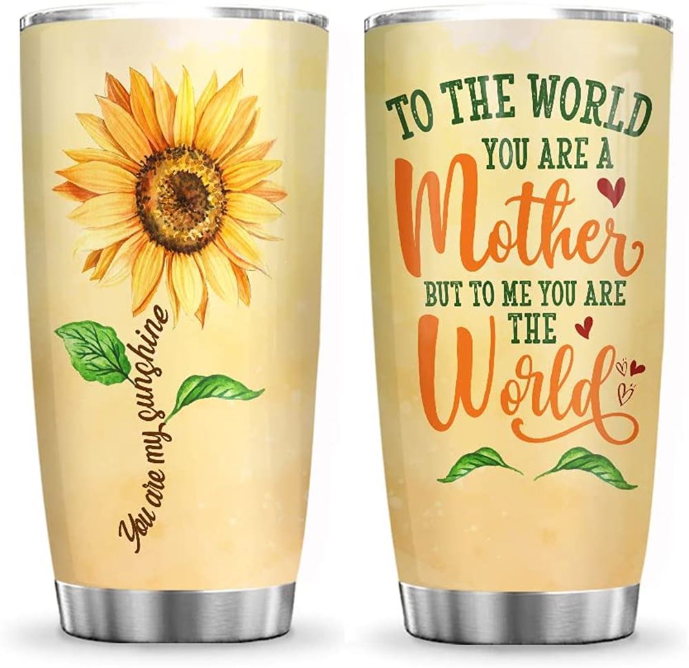 20oz Sunflower Mom Sunshine Mom Sunflower Mom Inspiration Tumbler Cup With Lid Double Wall Vacuum Th