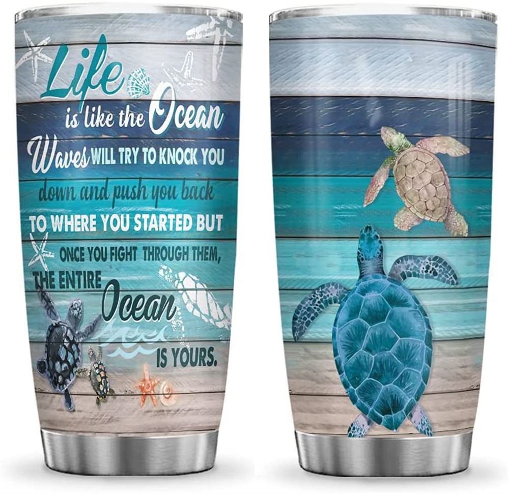 20oz Turtle Mom To Daughter Gift For Sea Turtle Lovers Tumbler Cup With Lid Double Wall Vacuum Therm