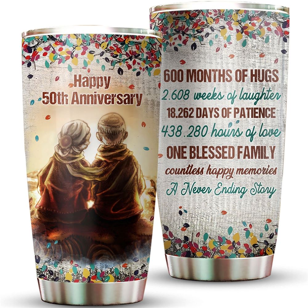 50 Years Of Marriage Old Couple 20oz Tumbler