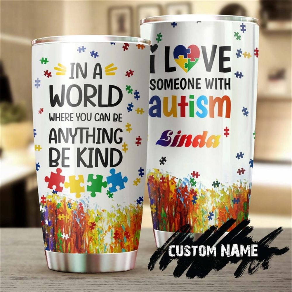 Autism Be Kind Out Personalized Stainless Steel Tumbler- Autism Tumbler - Autism Gift - Gift For Aut