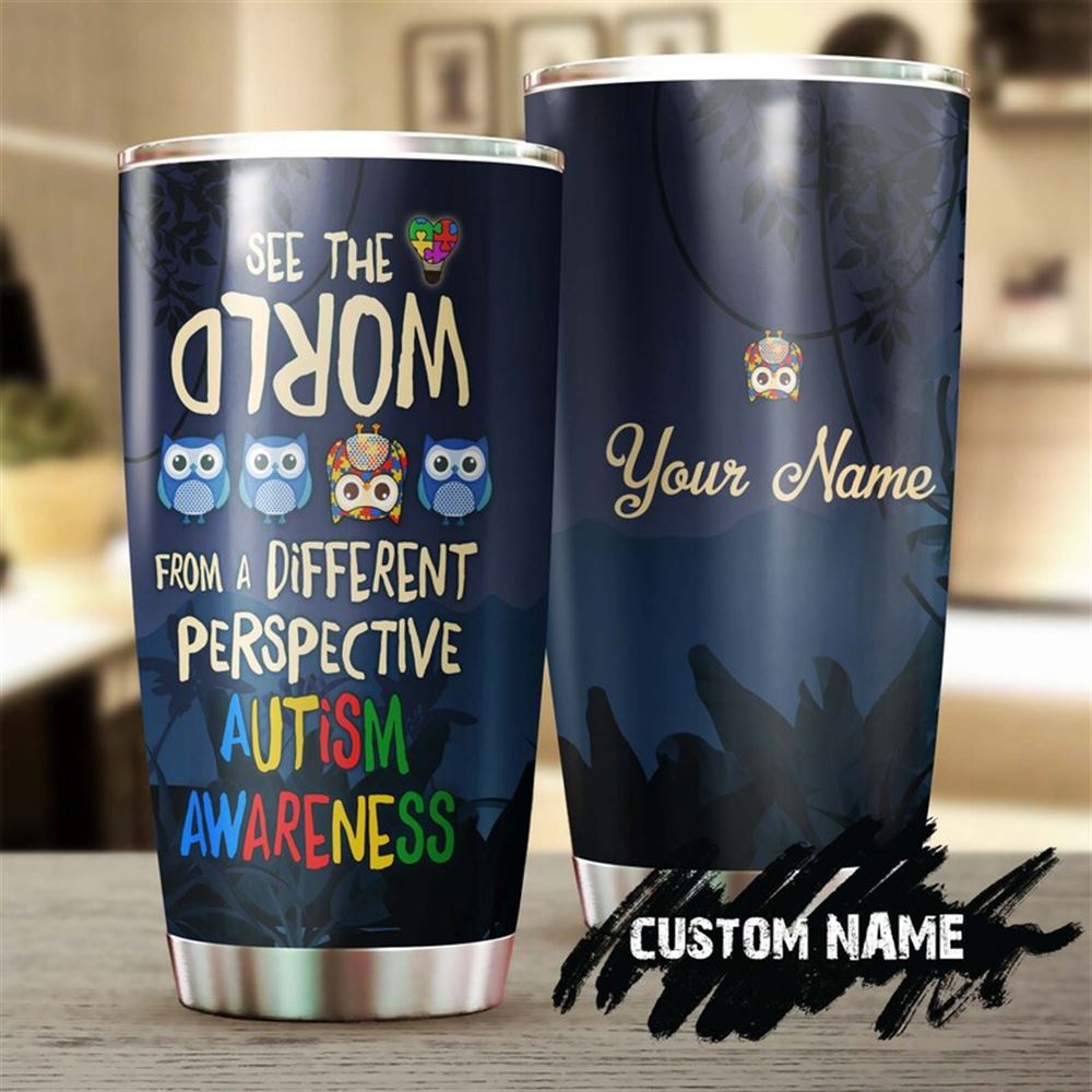 Autism Different Perspective Personalized Steel Tumbler- Autism Tumbler - Autism Gift - Gift For Aut