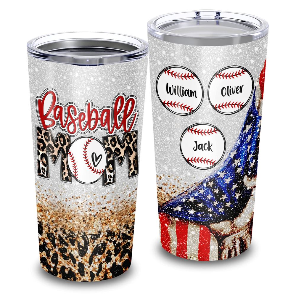 Baseball Mom Custom Childrens Names 20oz Tumbler