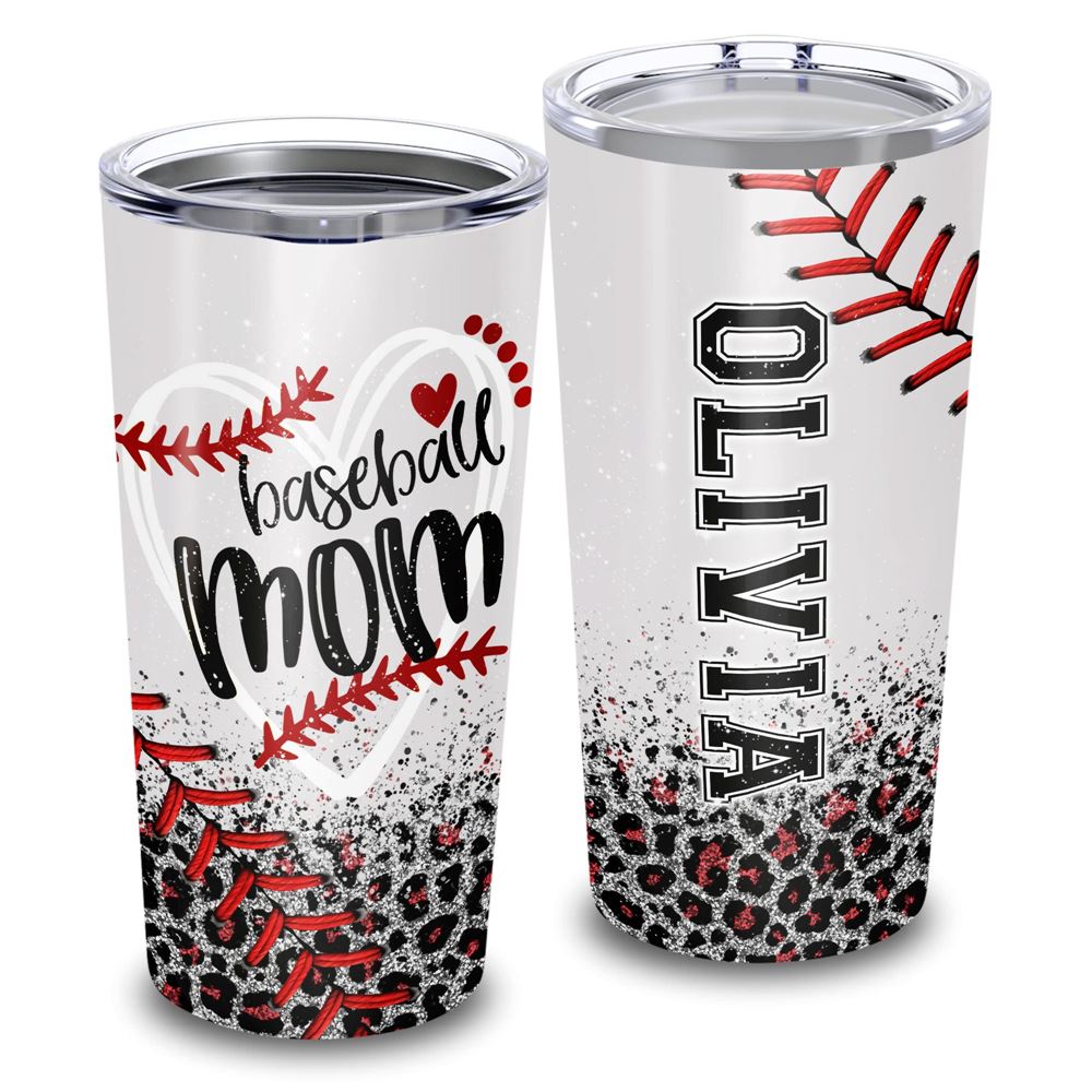 Baseball Mom Custom Name 20oz Tumbler