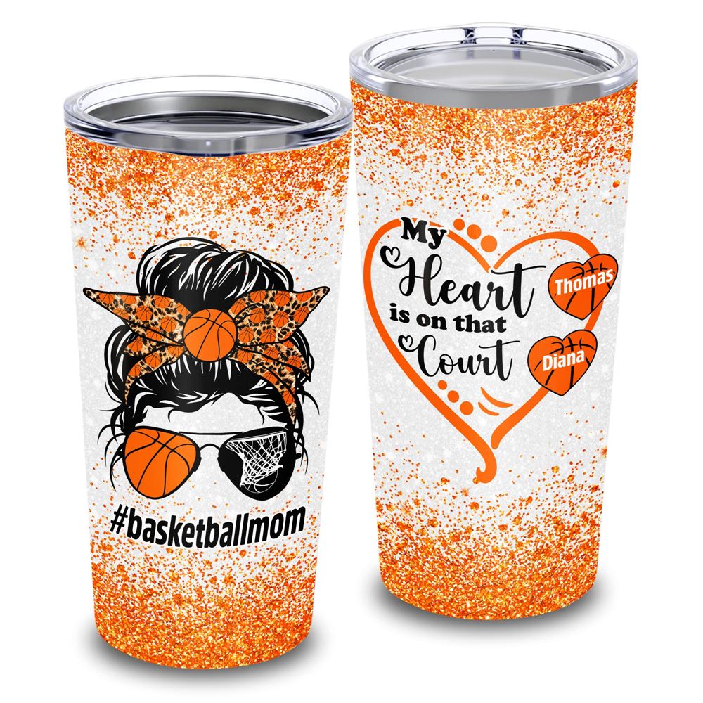 Basketball Mom Custom Childrens Name 20oz Tumbler