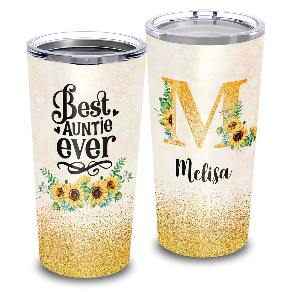 Best Auntie Ever Custom Name 20oz Tumbler