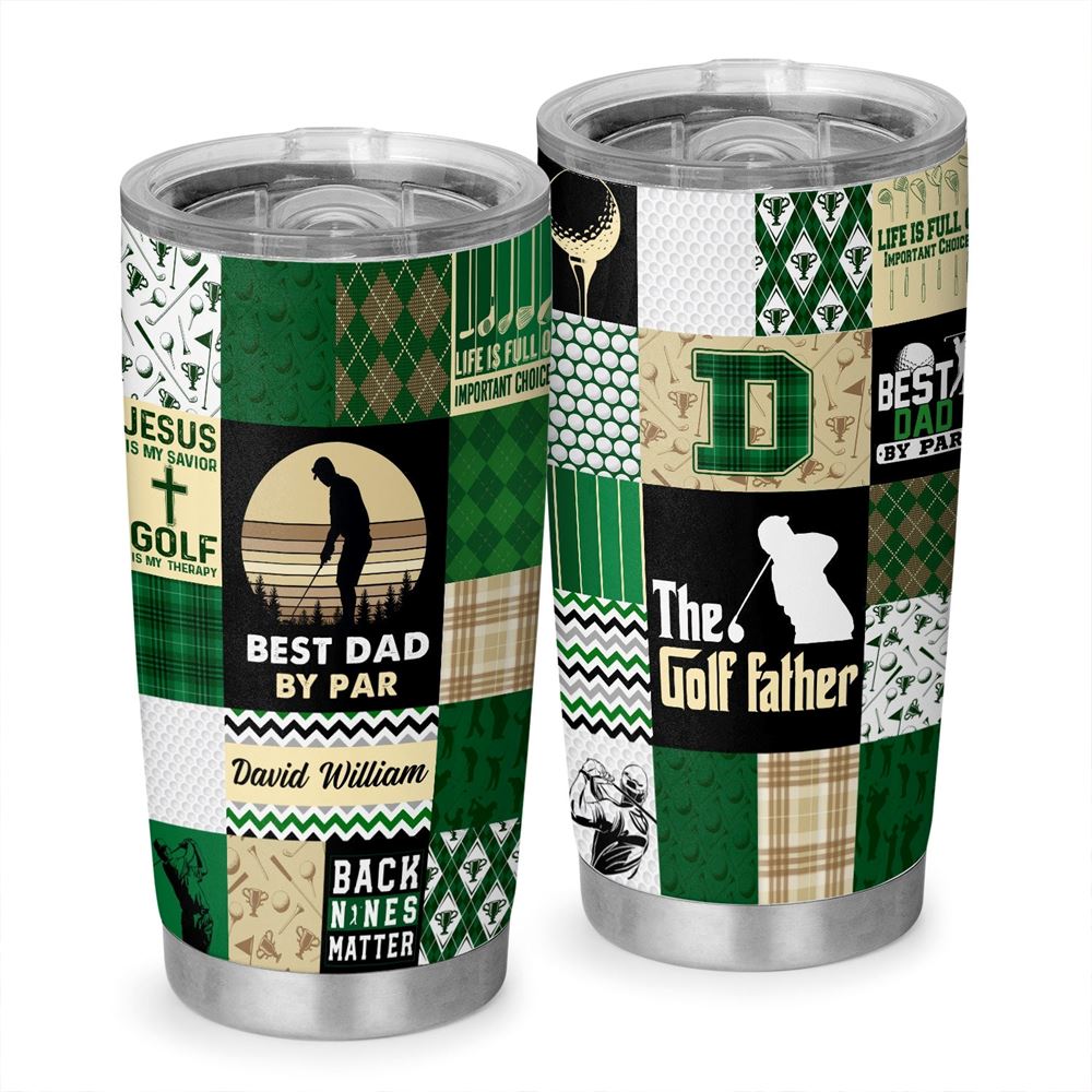 Best Dad By Par The Golf Father Golf Dad Personalized 20oz Tumbler