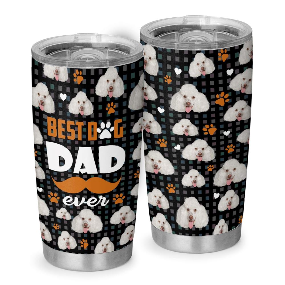 Best Dog Dad Ever Fathers Day Personalized Dog Photo 20oz Tumbler