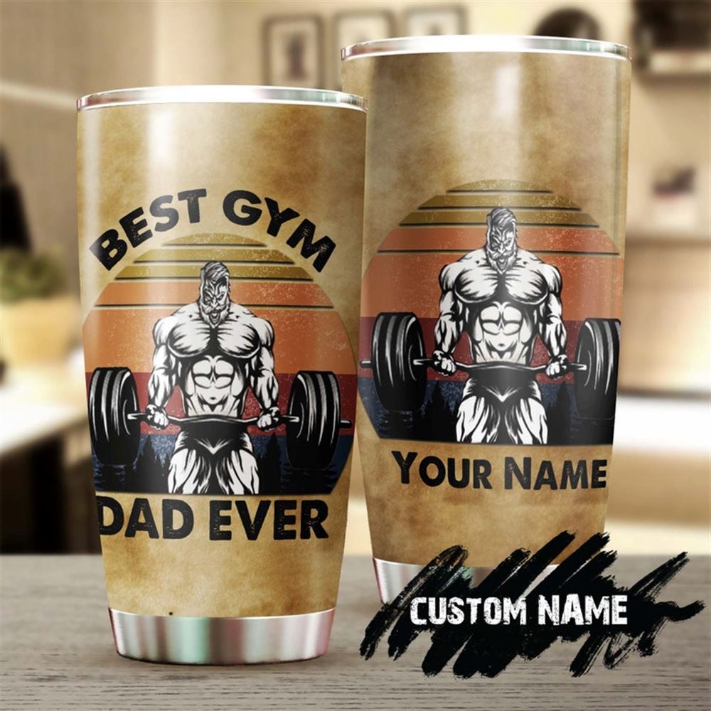 Best Gym Dad Ever Personalized Tumbler-birthday Christmas Fathers Day Gift For Gym Dad From Son Dau