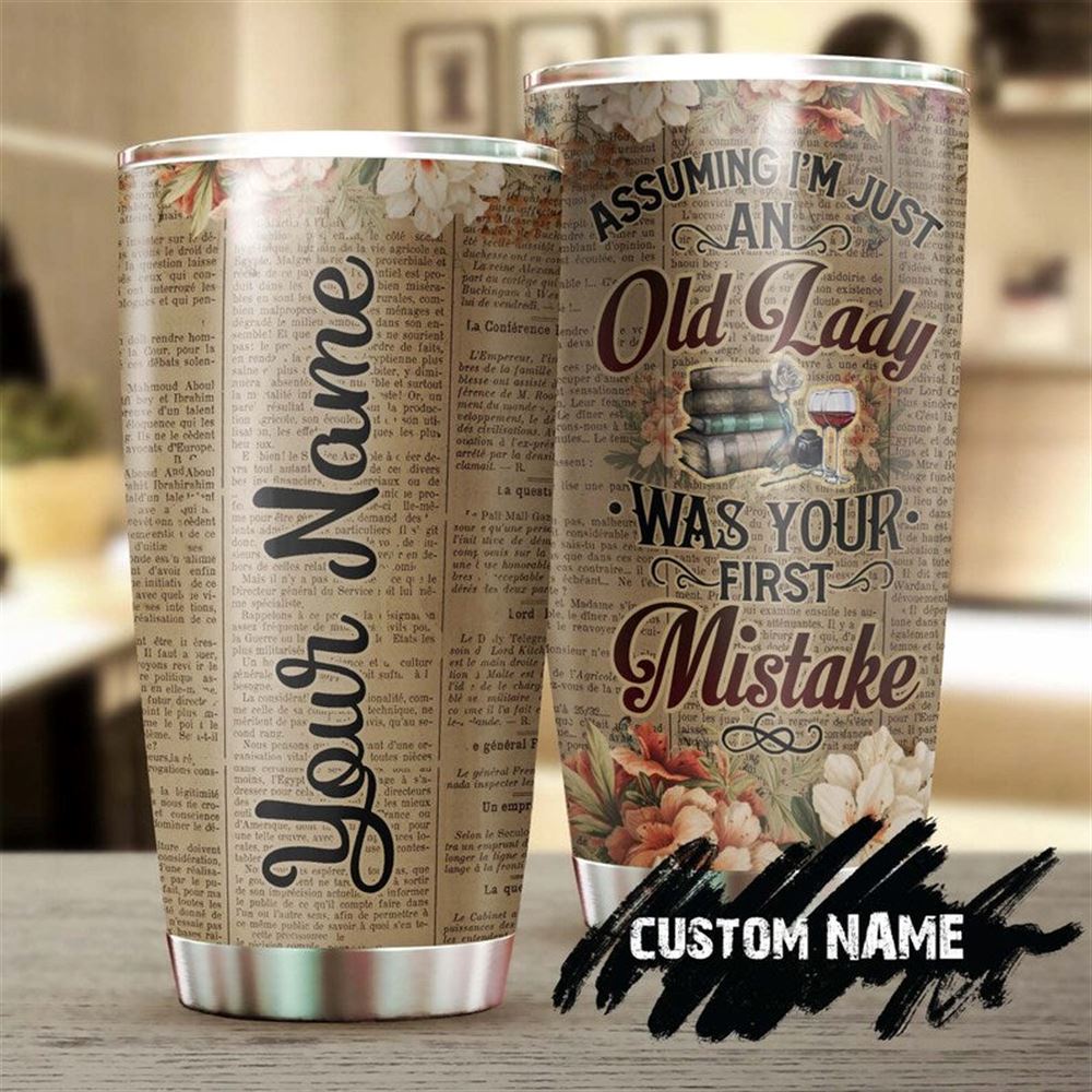 Book Lady Vintage Personalized Tumbler -reading Tumbler -book Lover Gift -bookaholic Tumbler -bookwo