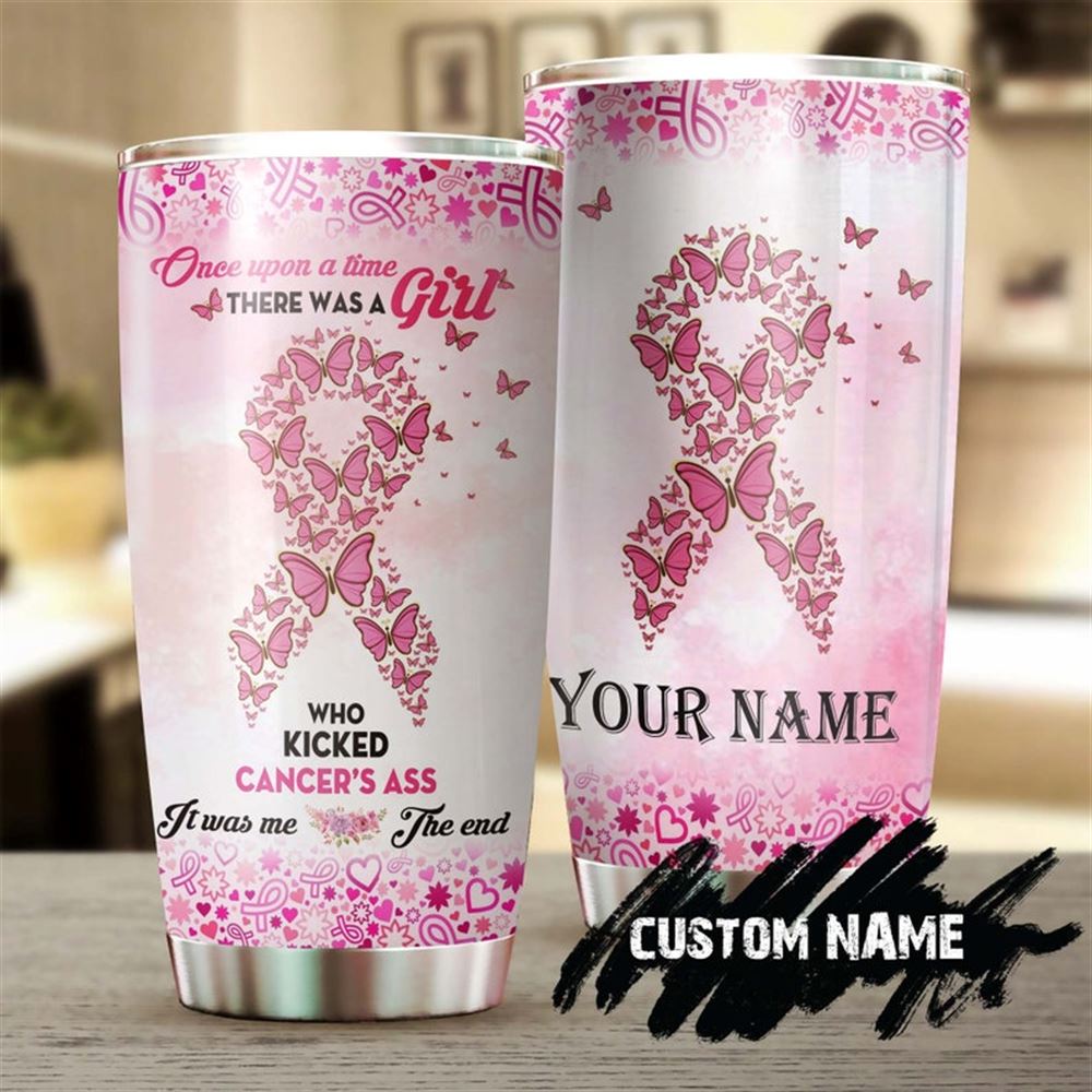 Breast Cancer Survivor Girl Personalized Steel Tumbler-breast Cancer Tumbler -pink Ribbon Tumbler-ca