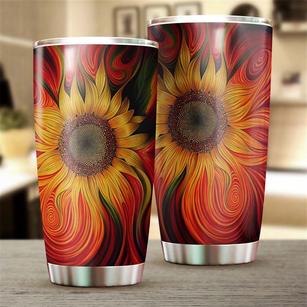 Cute Colorful Sunflower Tumbler -sunflower Tumbler -gift For Sunflower Lover - Sunflower Present - G