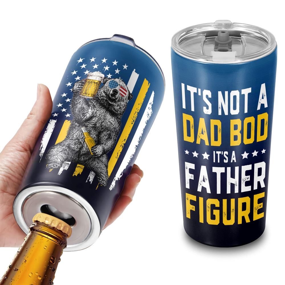 Dad Bod Papa Bear Fathers Day 20oz Beer Open Tumbler