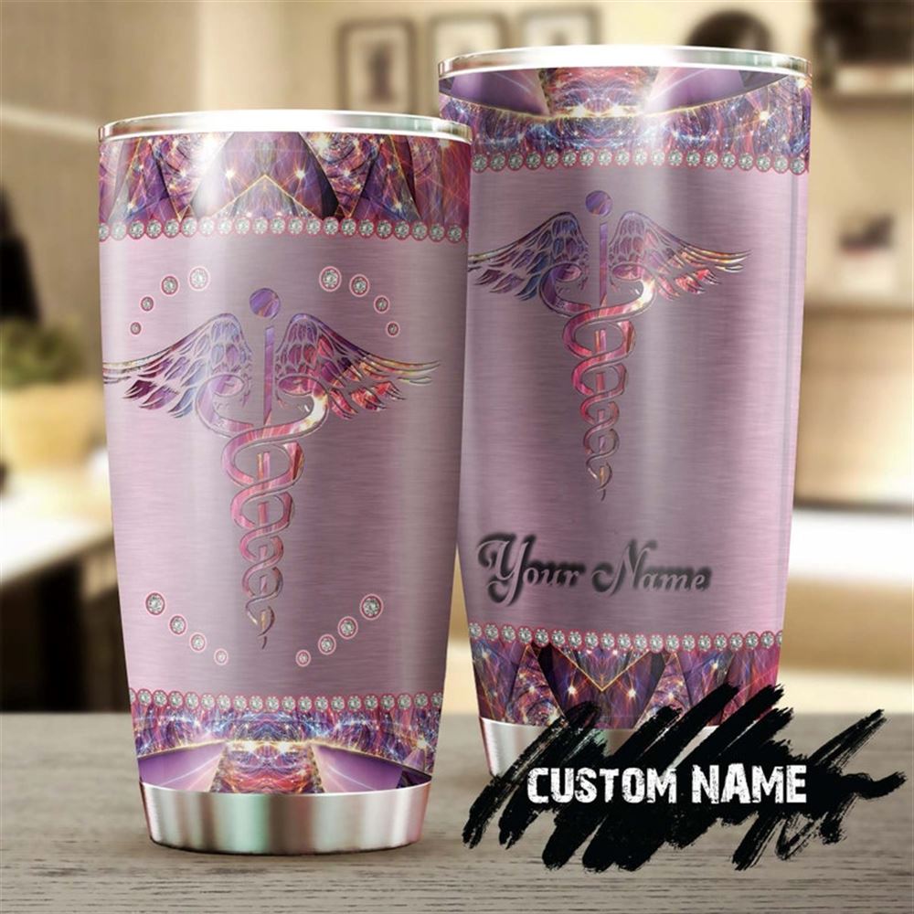 Diamonds Metal Caduceus Personalized Nurse Tumbler Tumbler-funny Nurse Tumbler-appreciation Nurse Gi