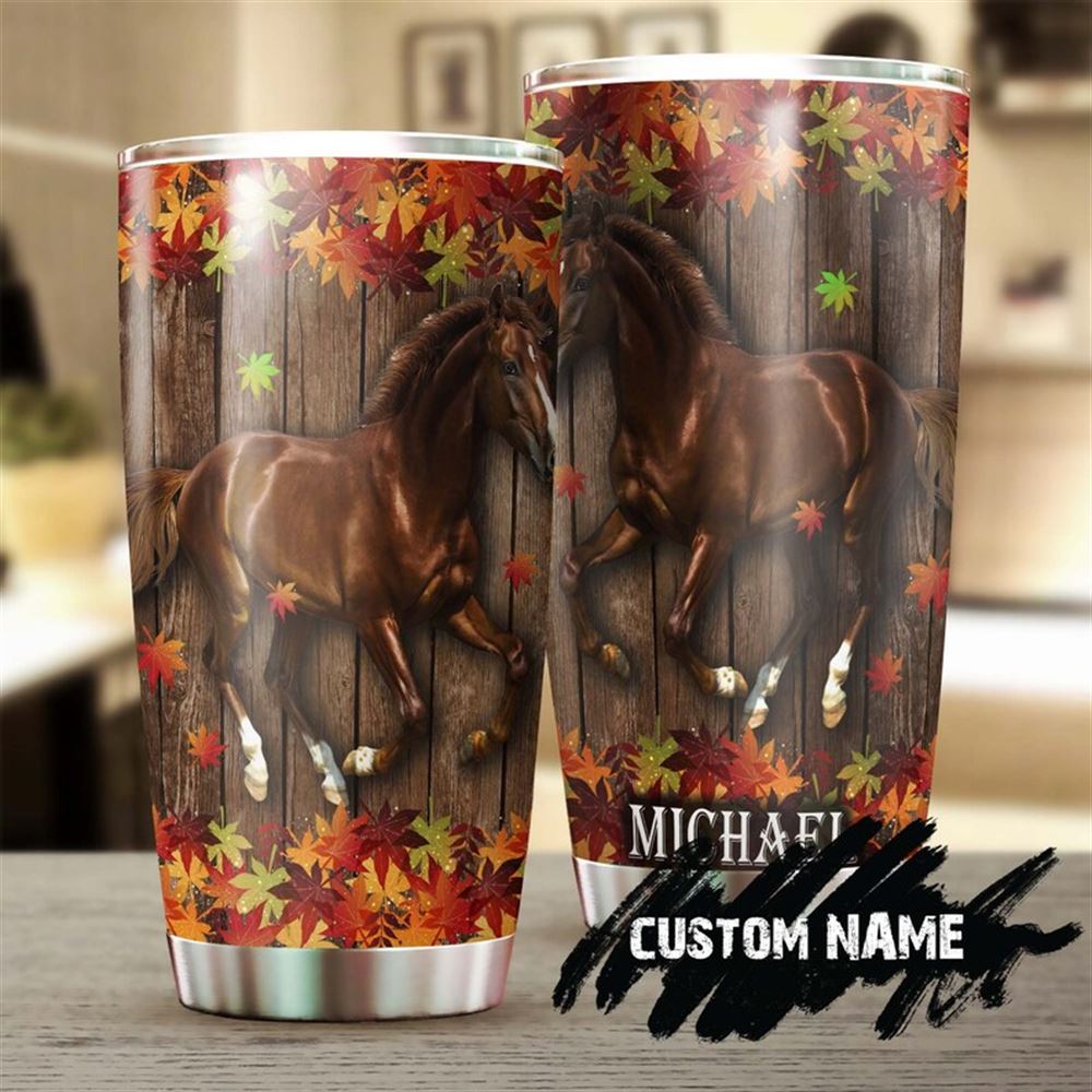 Horse Girl Autumn Personalized Tumbler-gift For Horse Lover Horse Rider-gift For Her Gift For Him