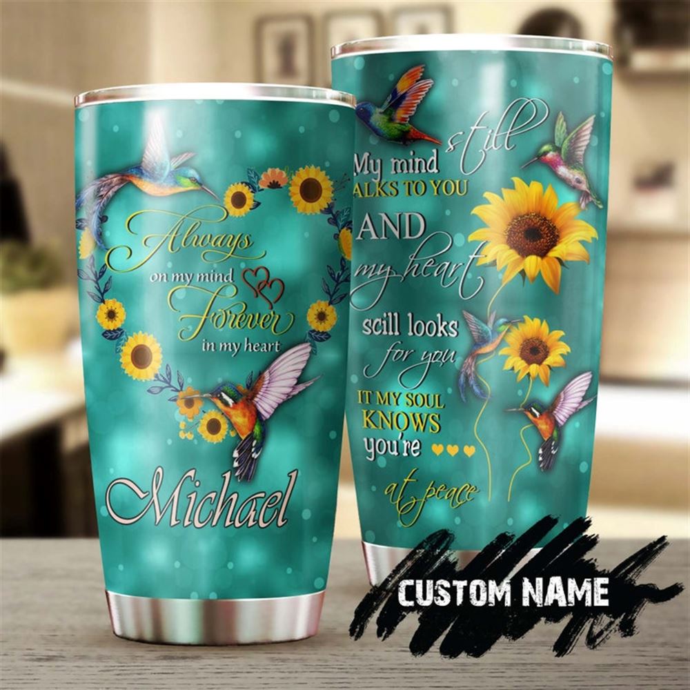 Hummingbirds And Sunflower Memorial Personalized Tumbler -gift For Sunflower Lover -sunflower Presen