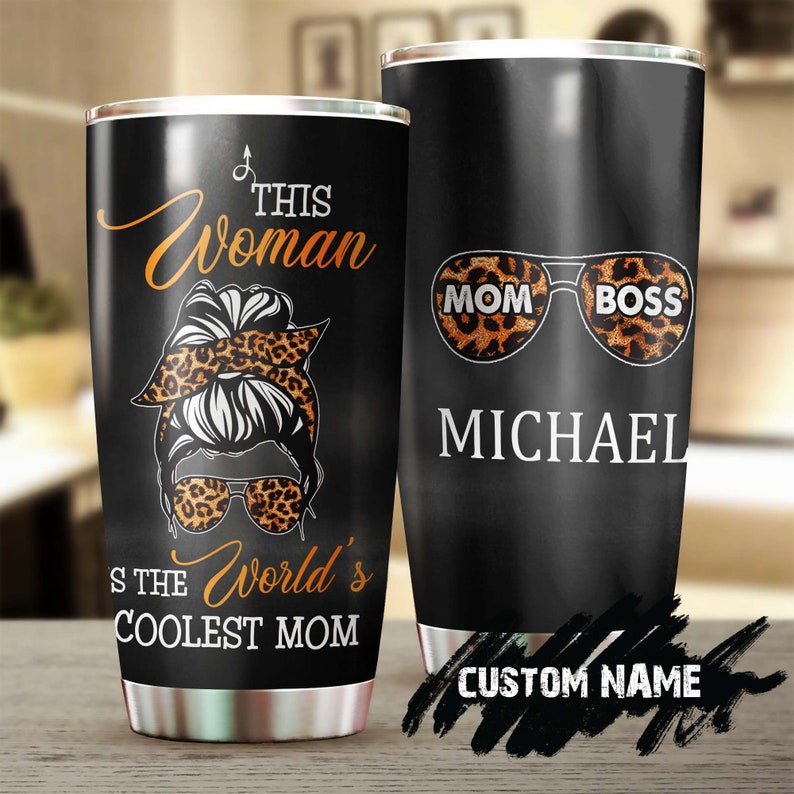 Mom This Woman Is The Coolest Mom In The World Personalized Tumbler-birthday Gift Christmas Gift Mot